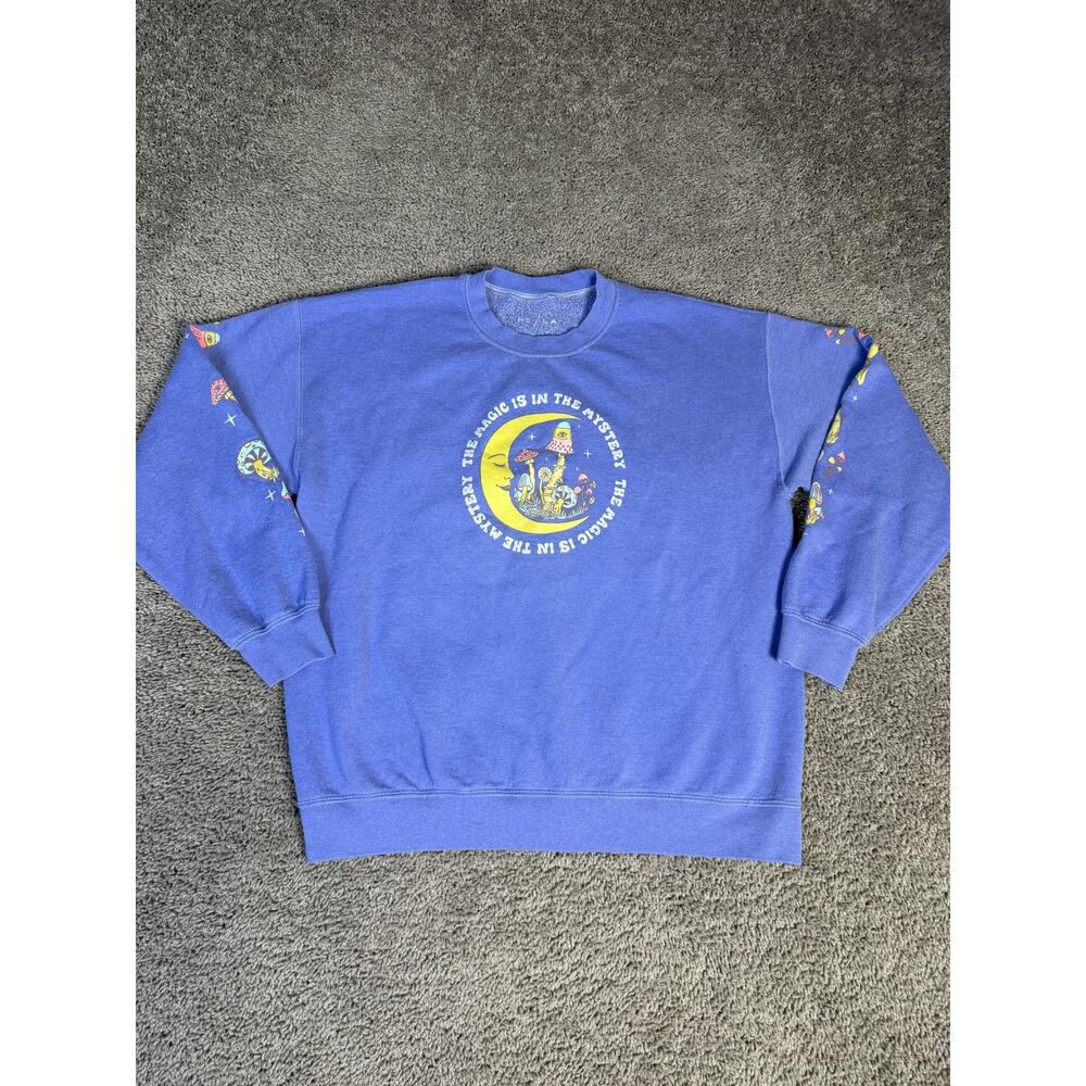 PS/LA Sweatshirt Mens XL Blue Magic In The Mysteries Moon Psychedelic Hippie